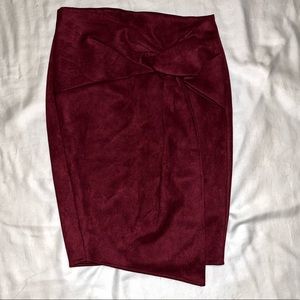 Fashion Nova Burgundy Midi Skirt